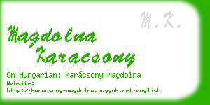 magdolna karacsony business card