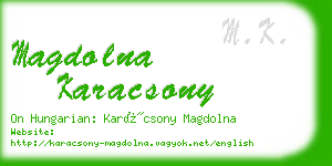 magdolna karacsony business card